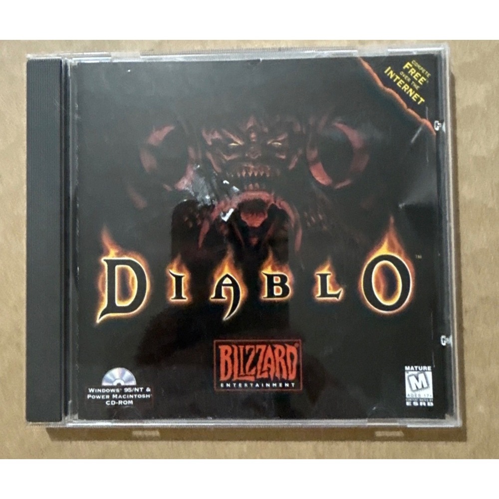 Diablo PC Game 1998 Blizzard Entertainment Windows 95 Mac CD-ROM Jewel Case